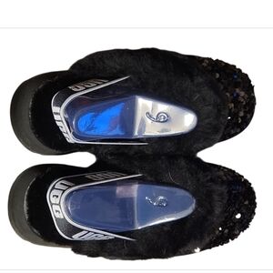 UGG Women's Black Sparkle Slipper Style Funkette Chucky Soles☆NWB